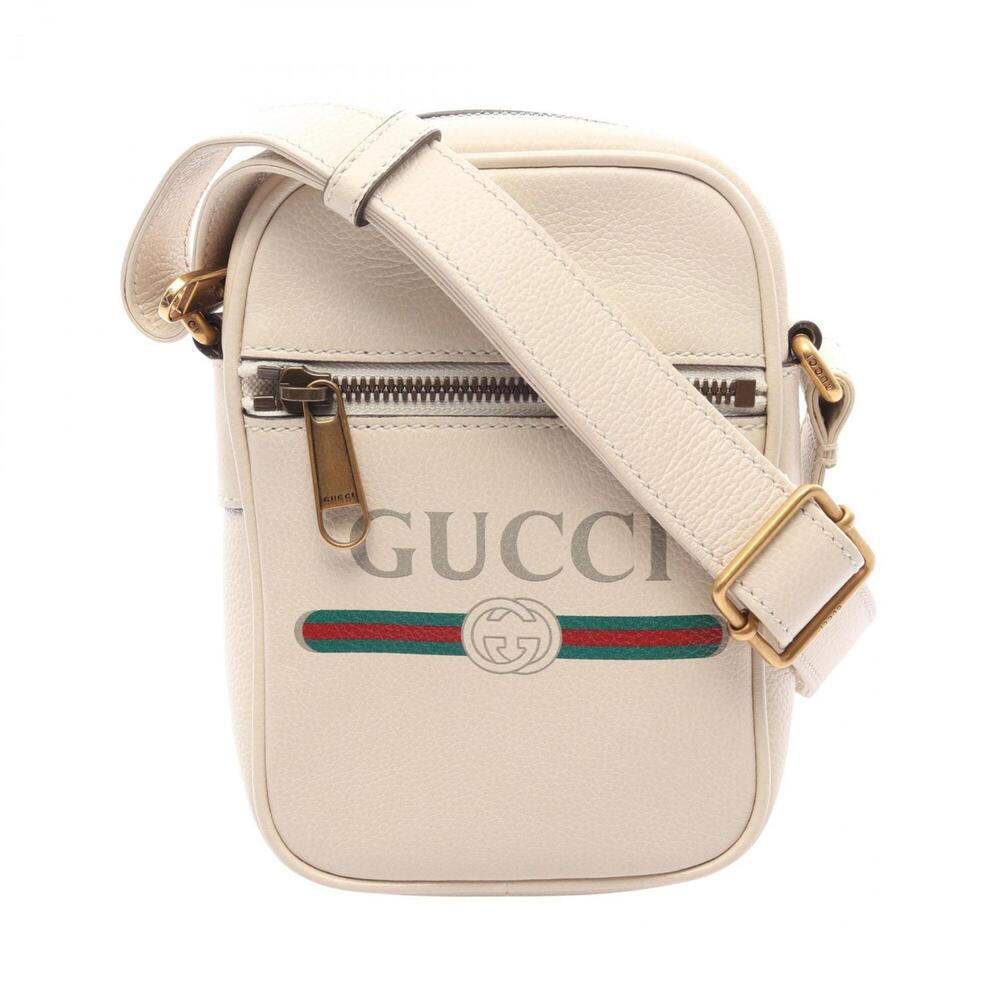 Gucci Webbing Line Shoulder Bag/Handbag, Leather, Men's/Women's, White/Multic...